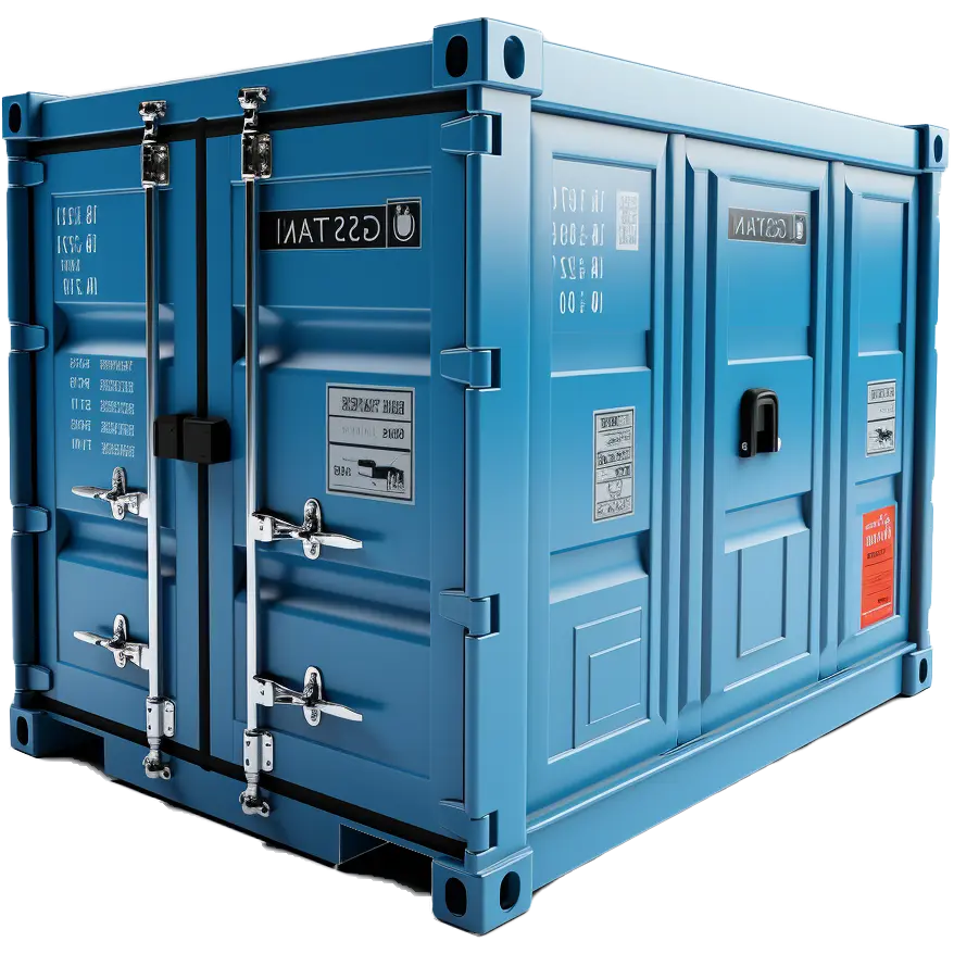 3D render illustration of a small shipping container